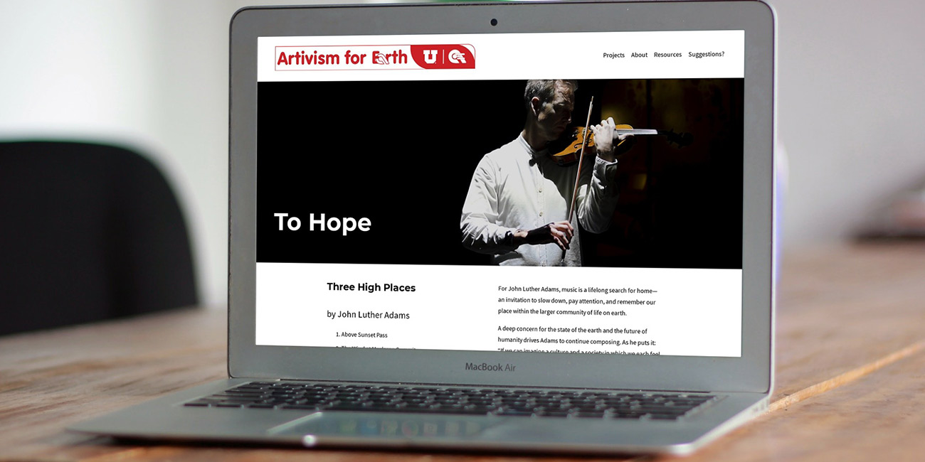 Screenshot of a project page from the Artivism4Earth Initiative